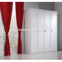 white modern simple 4 doors wooden wardrobe cabinet design