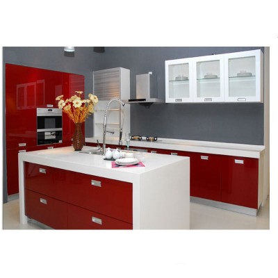 China Manufacturer Varnish Solid Wood Material Kitchen Cabinets Price